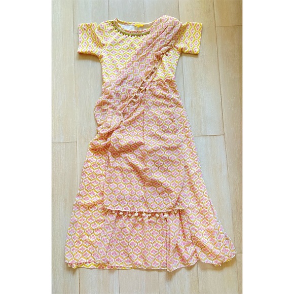 New - Global Desi - Frilled Stitched Saree Dress - Never Worn - Ready to Wear - Picture 4 of 17